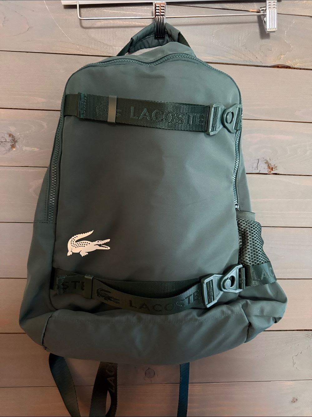 Lacoste Forest Green Logo Backpack Brand New with tags and bag cover